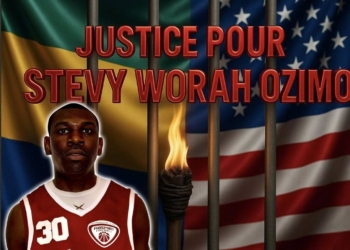 L’ancien basketteur gabonais Stevy Worah-Ozimo injustement emprisonné aux Etats-Unis ?  Montage photo Le Confidentiel