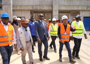 Gabon : Oligui Nguema a visité le chantier du barrage de Kinguélé Aval, crédit Com PR.