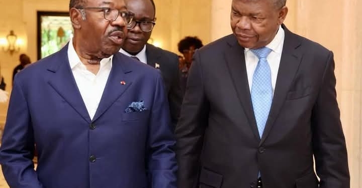 Visite de courtoisie et échanges discrets entre João Lourenço et Ali Bongo à Libreville, photo DR.