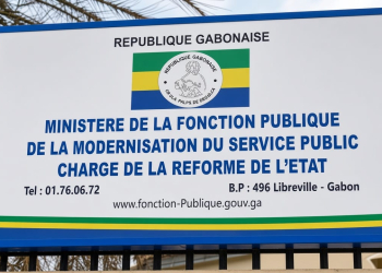 Fonction publique : depuis Makokou, le président tranche en faveur du mérite, montage photo Le Confidentiel, crédit L'Union.