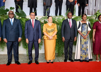 São Tomé : Oligui Nguema à l'investiture de Carlos Vila Nova, crédit photo DR.