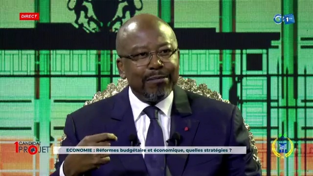 Gabon – Présidentielle du 12 avril : Bilie-By-Nze cogne et se confesse sur le plateau de "1 Candidat, 1 Projet" Capture d'écran.