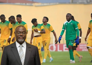 FC Mounana relégué en Ligue 2 : la chute d'un géant liée aux déboires judiciaires d'Hervé Patrick Opiangah, montage photo Le Confidentiel.