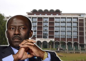 Gabon : Henri-Claude Oyima déclare la guerre aux compensations de recettes, montage photo Le Confidentiel.