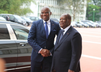 Brice Clotaire Oligui Nguema à Bouaké pour les 65 ans de l'indépendance de la Côte d’Ivoire, crédit DR.